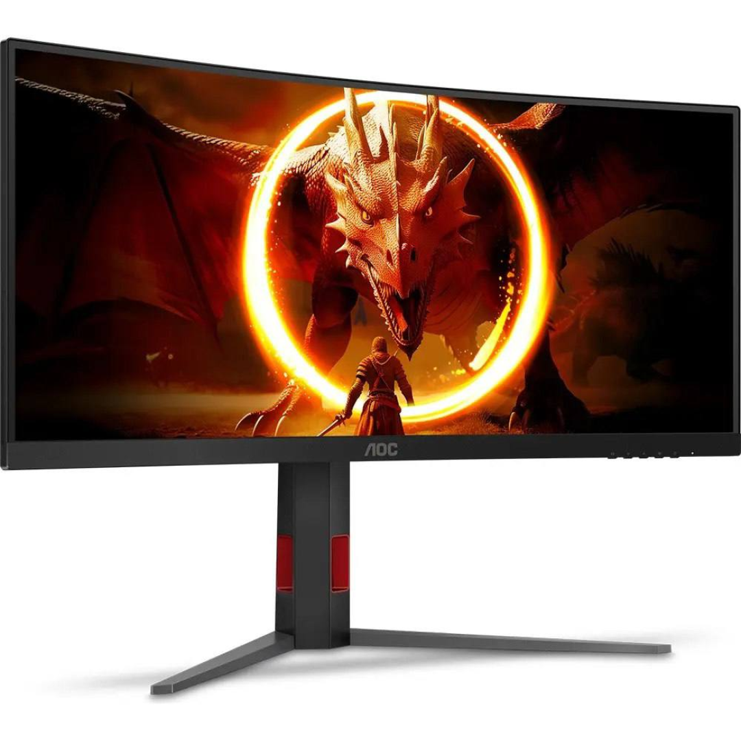 Monitor Gamer Curvo AOC AGON QUAD 34” Ultrawide WQHD 180Hz 0,5ms Base Ajustável U34G4C