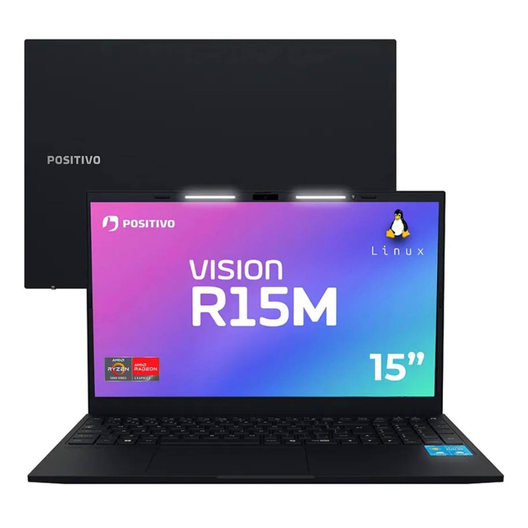 Notebook Positivo Vision R15M AMD Ryzen 3-7330U Linux 8GB RAM 256GB SSD Wi-Fi 6 Tela 15” Full HD IPS Antirreflexo - Minitela - Permite upgrade de memó...