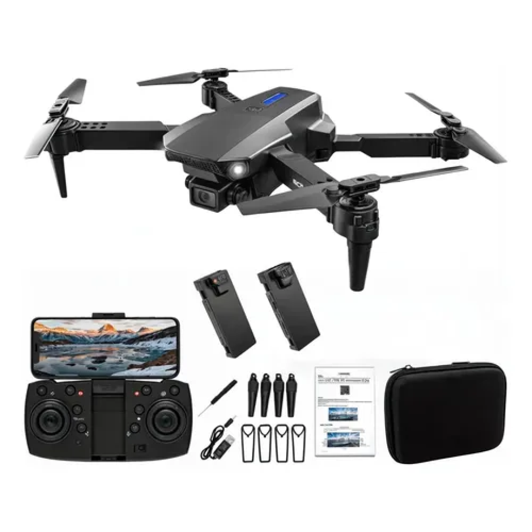 Drone E88 Pro 4k Com Câmera Para Iniciante, + Baterias Drone Preto