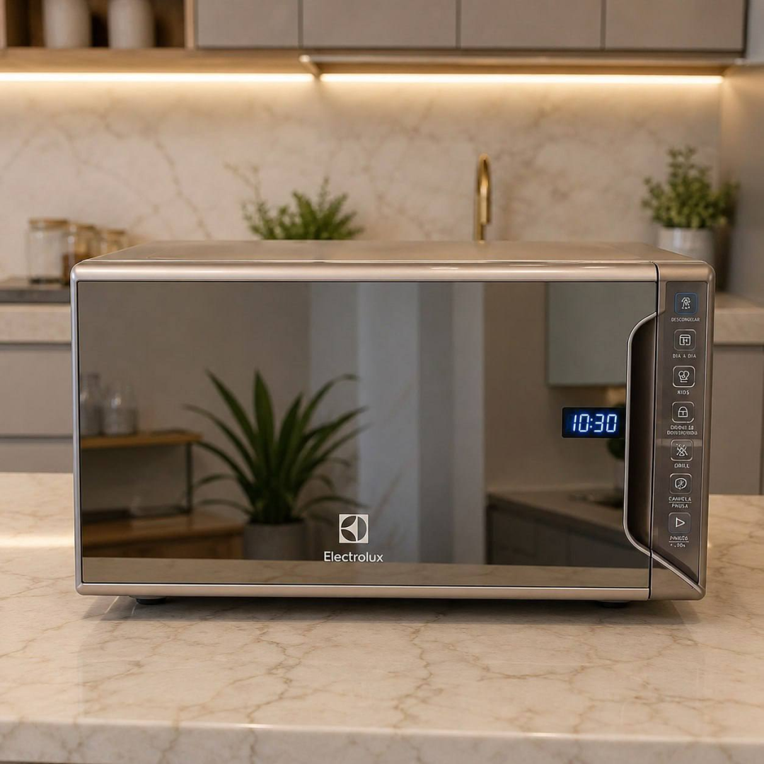 Micro-ondas Electrolux 31L cor Inox Espelhado com Painel Integrado e Função Tira Odor (MI41S)