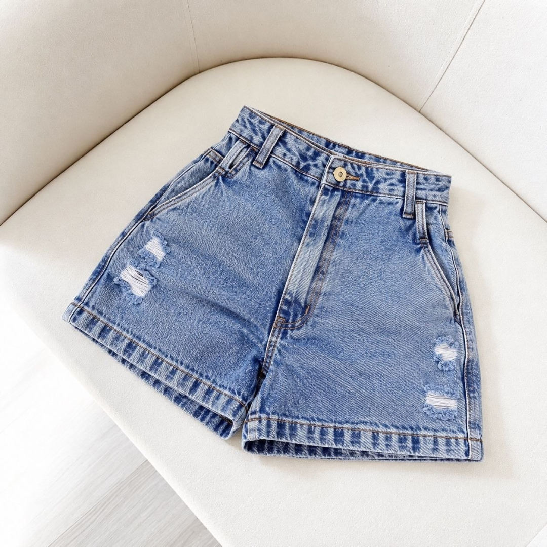 Short Mon 100% Boyfriend Meia Coxa Cintura Alta