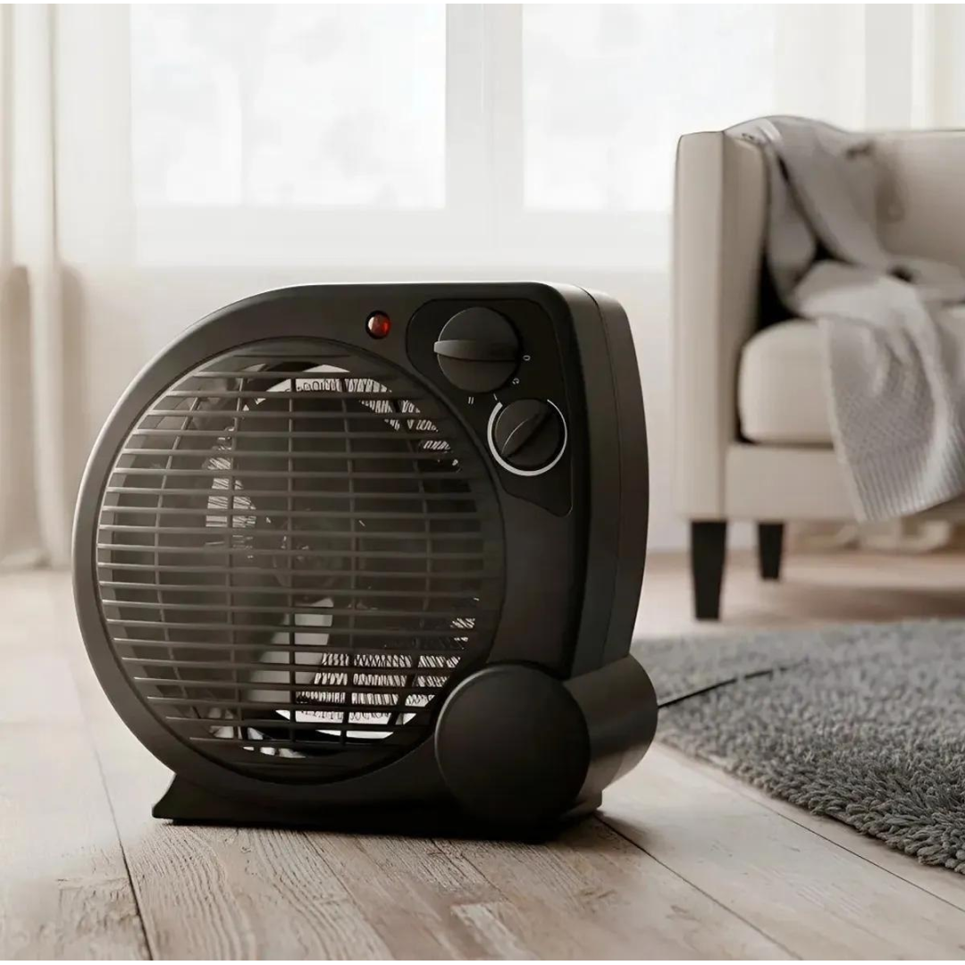 Aquecedor Elétrico Portátil A Ar Ventilador Quente Preto Aq04
