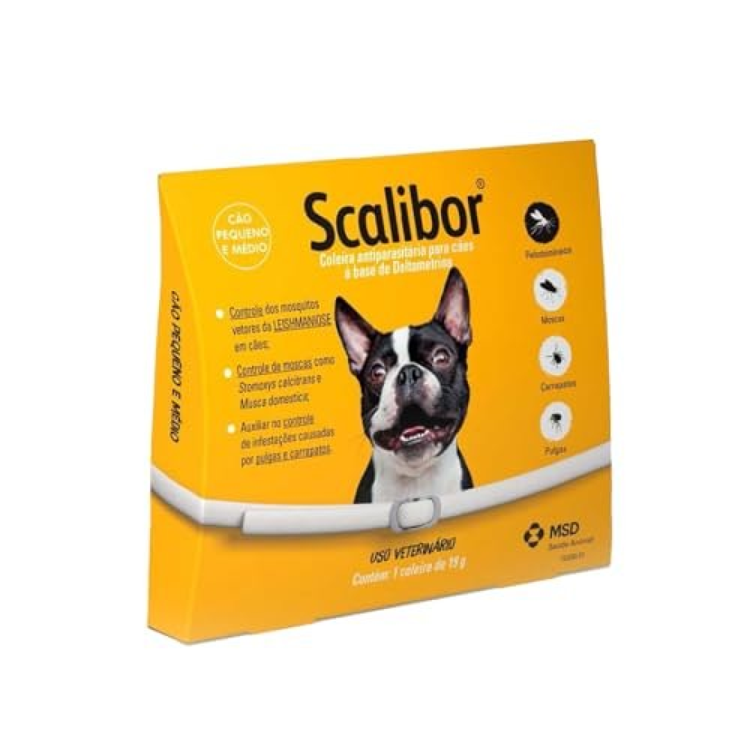 Scalibor® 19g Coleira Antiparasitária contra mosquitos vetores da Leishmaniose Cães porte médio 48cm MSD Saúde Animal