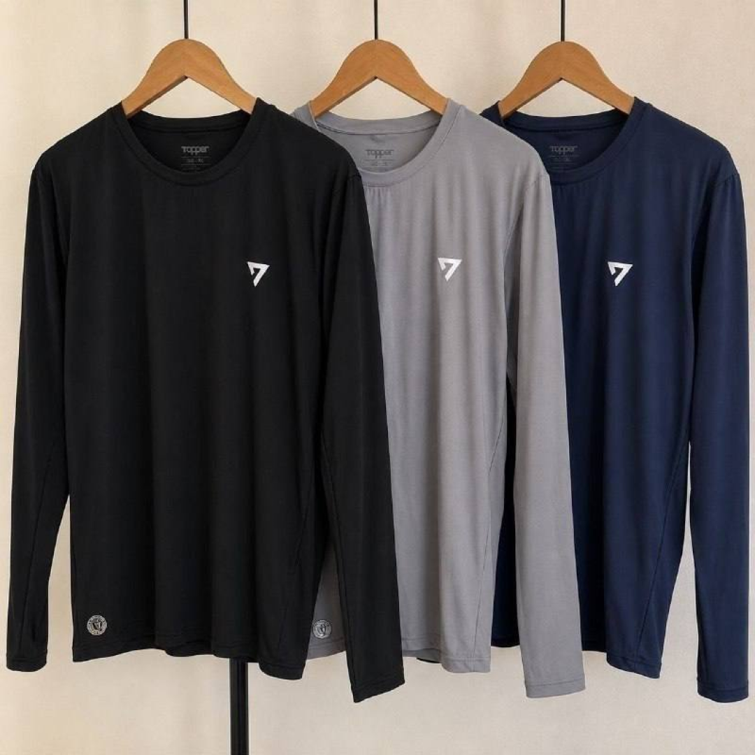 Kit 3 Camisetas Térmicas Masculina Segunda Pele Camisa Uv50-