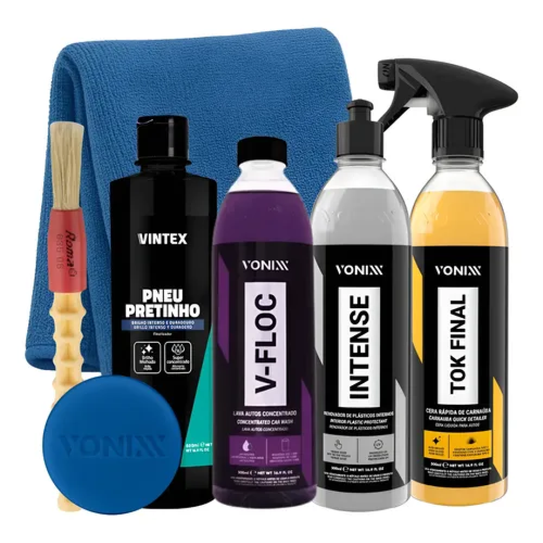 Kit Shampoo Vonixx V-Floc + Cera Tok Final + Revitalizador Intense  + Pretinho Vintex + Acessórios