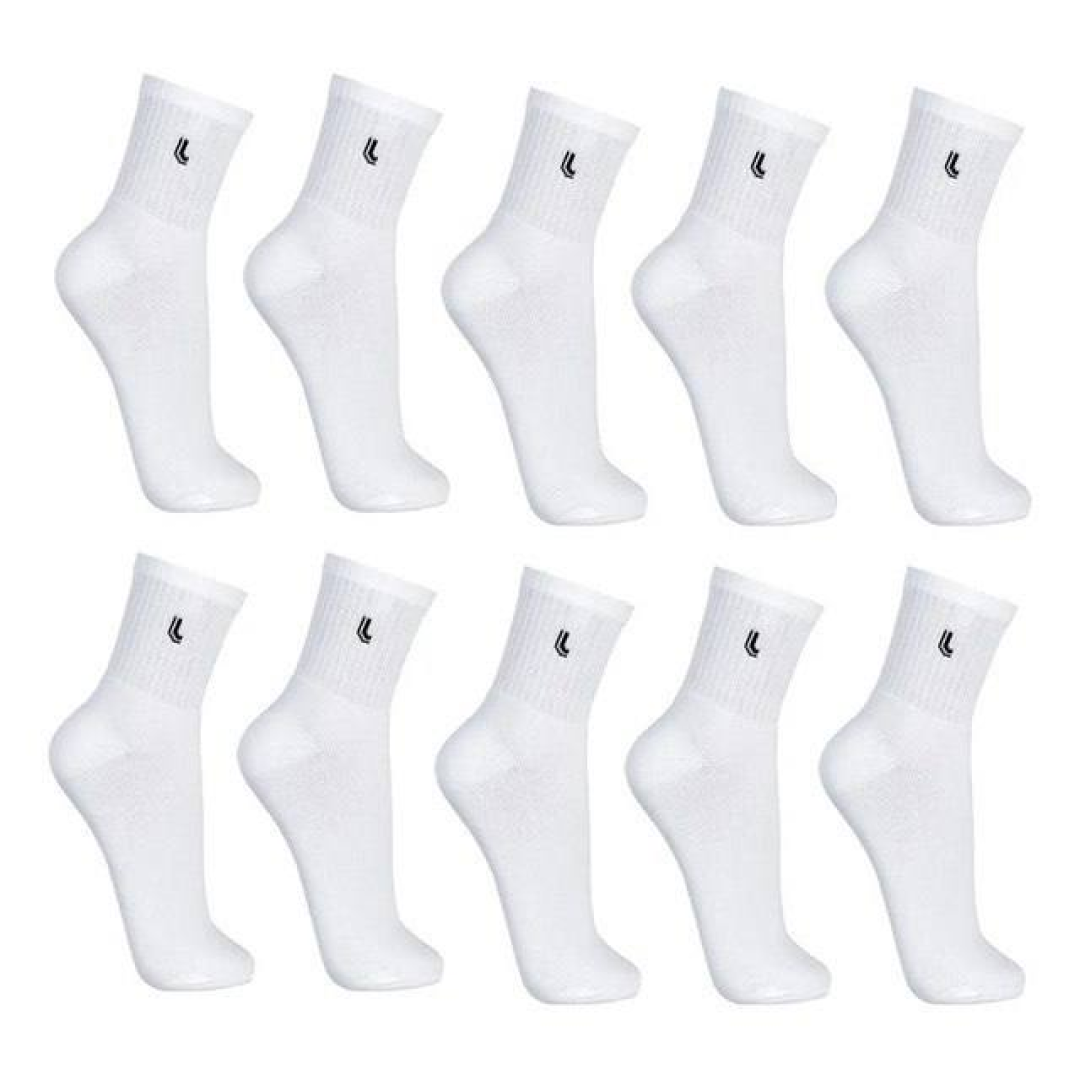 Kit Com 10 Pares De Meia Cano Médio Algodão Adulto Lupo