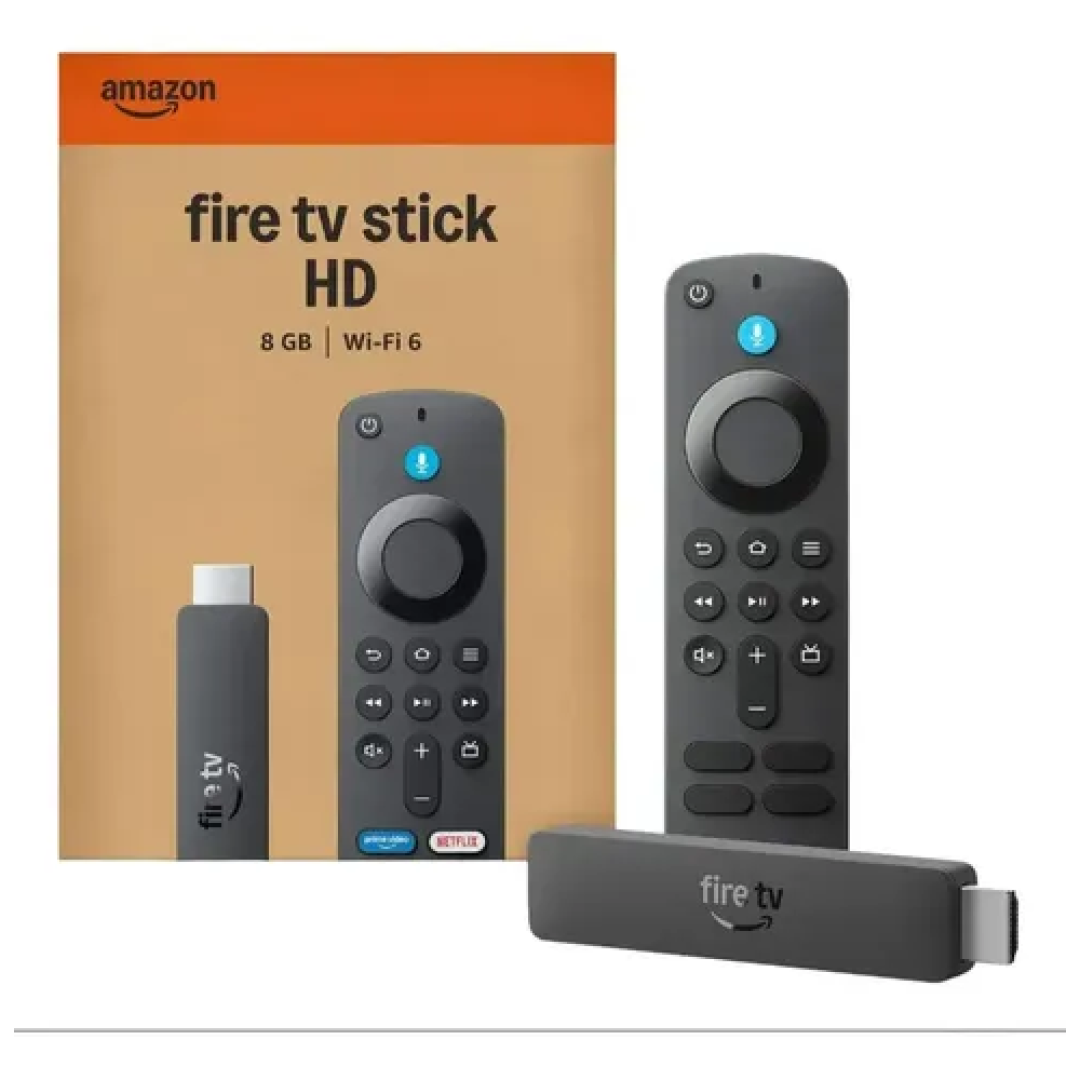 Amazon Stick Hd Fire Tv  Full Hd Wi Fi 6 Controle De Voz Preto De Voz