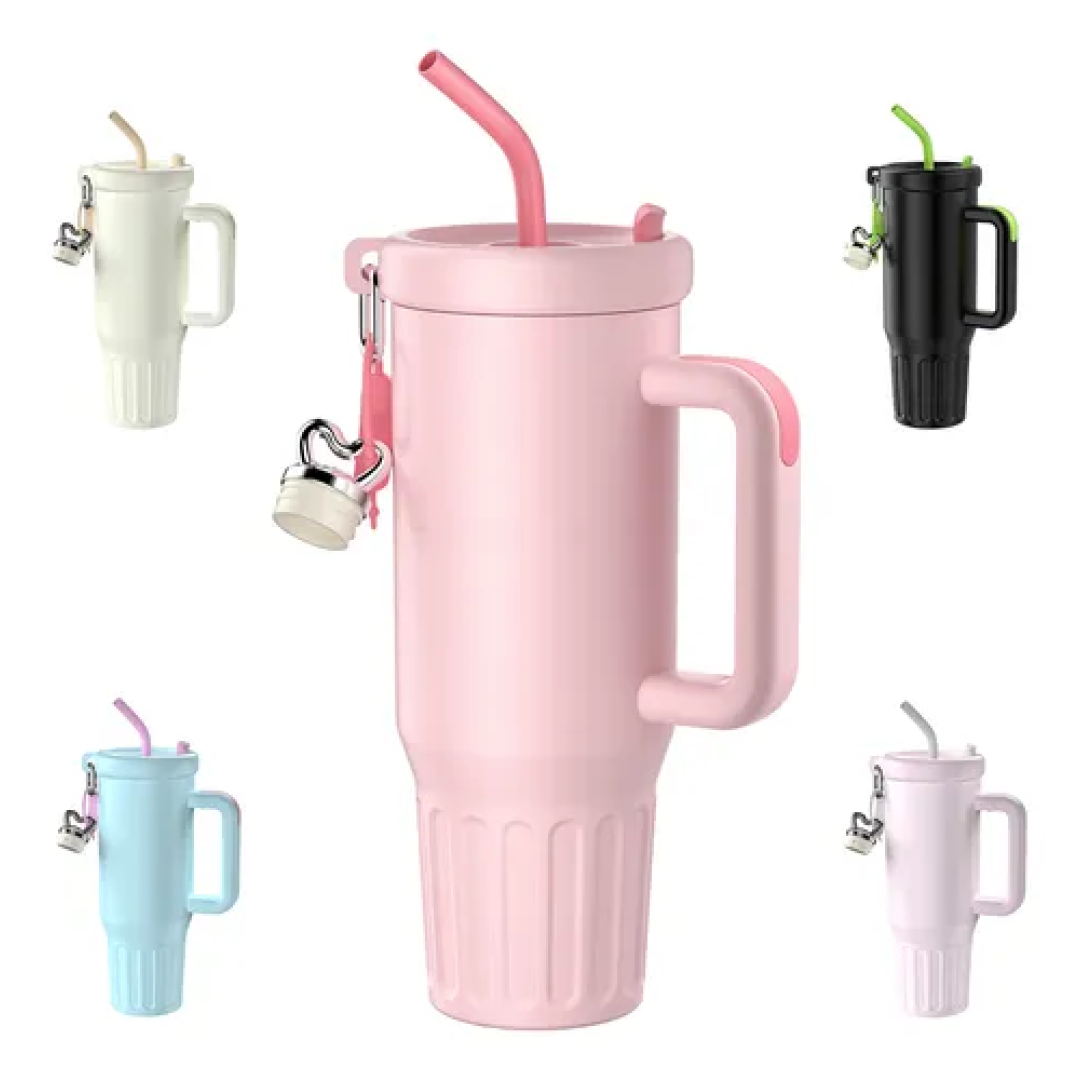 Copo Térmico Inóx 1200ml Anti-vazamento Com Tampa E Canudo