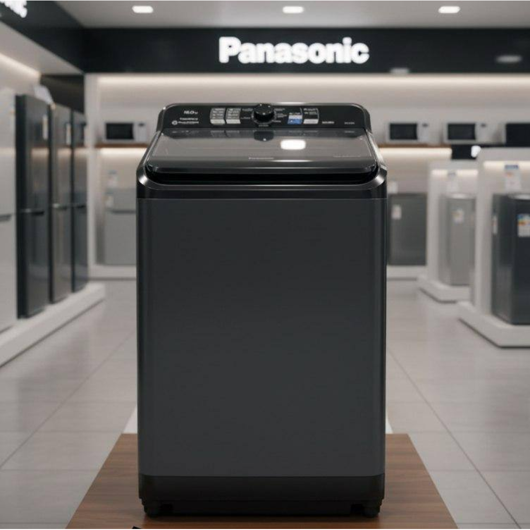 Máquina de lavar Ideal+ Panasonic 15Kg Lavagem Eficiente SmartSense Função Vanish Preta NA-F150B1B 127v