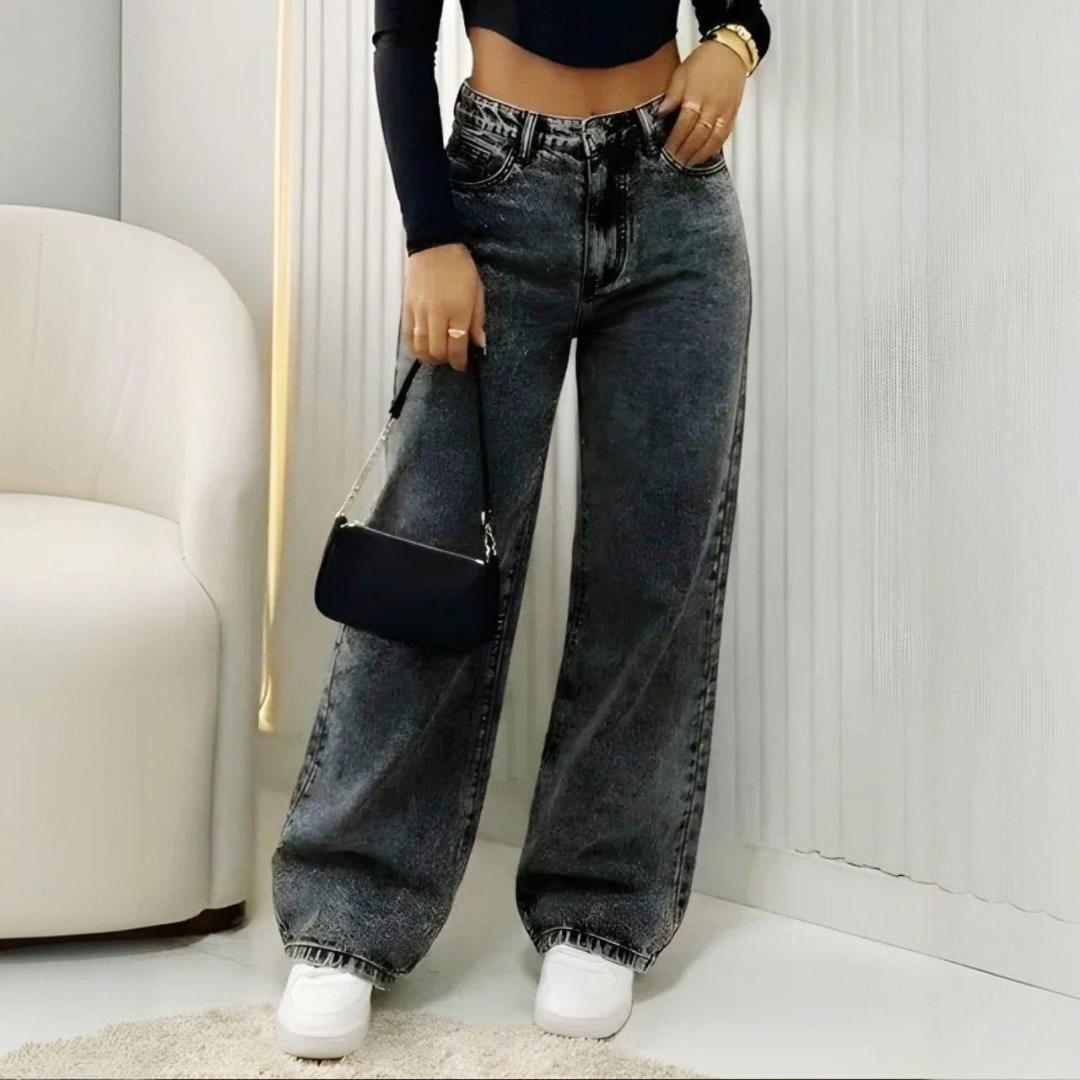 Calça Jeans Wide Leg Pantalona