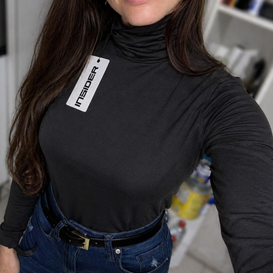 Blusa Feminina Insider Tech T-shirt High Neck Manga Longa