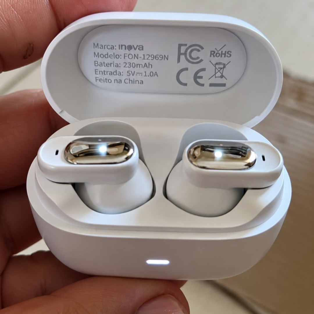 Fone De Ouvido Bluetooth 6.0 Sem Fio Tws In-ear Com Cancelamento de Ruído Ipx 5 Moda Branco