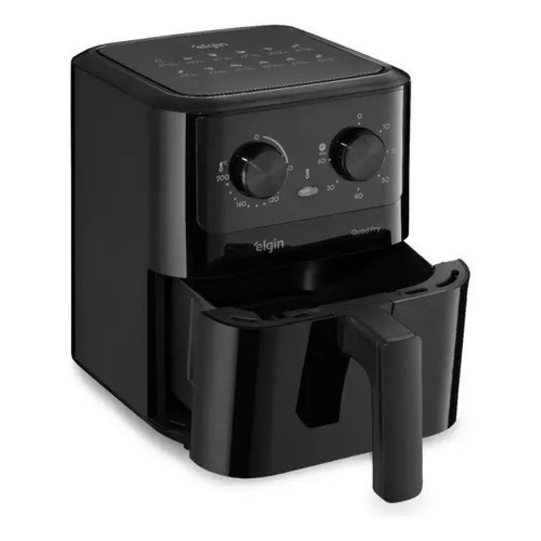 Fritadeira Elétrica Air Fryer Quad Fry 4,2 L,1400w Preto Elgin 110V