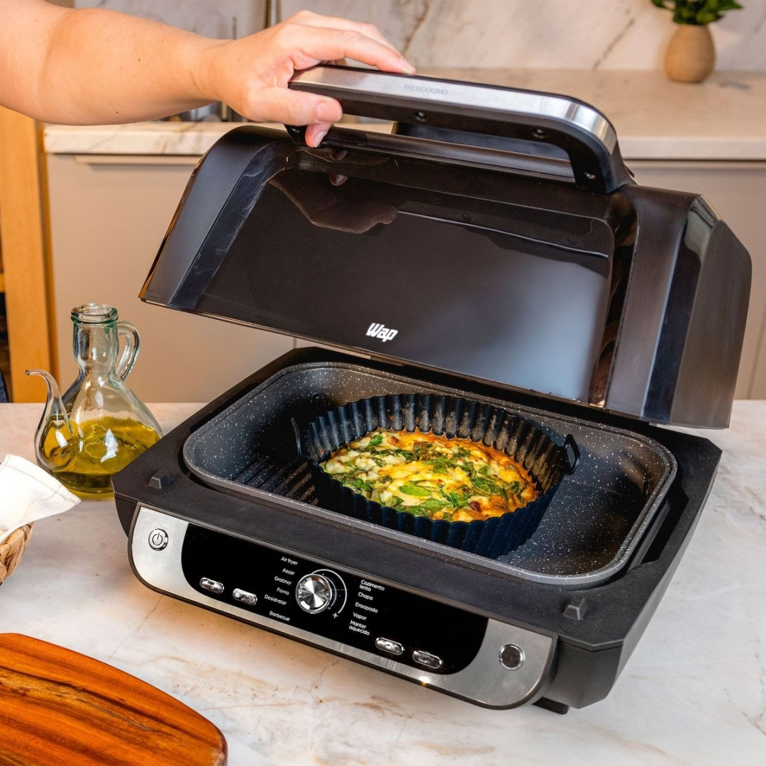 Fritadeira Elétrica Air Fryer Wap Barbecue Com Painel Digital e 12 Funções 10l