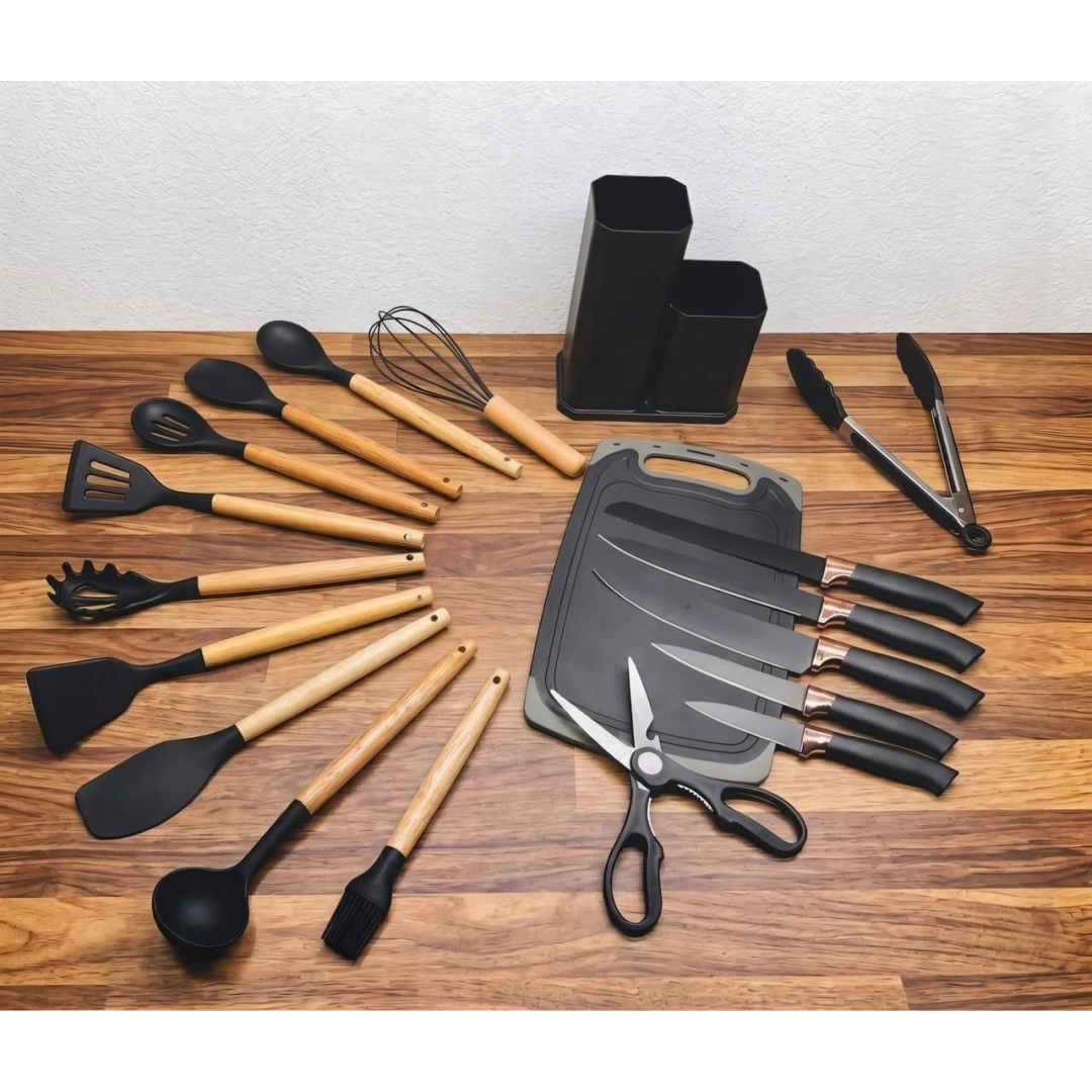 Kit com 19 Utensilios Cozinha em Silicone