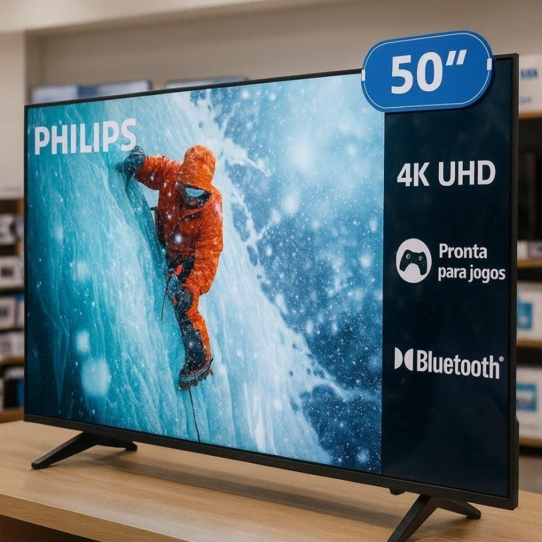 Smart TV Philips 50" 4K com Comando de Voz