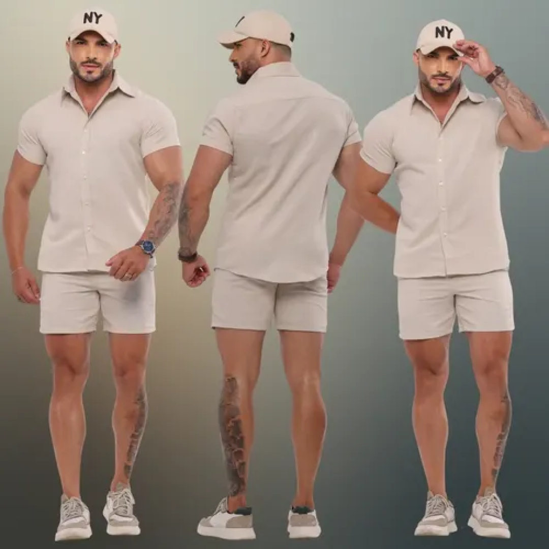 Conjunto Linho Masculino Social Casual Confortável Verão